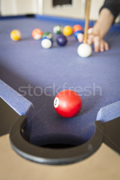 Spielen Pool Billardtisch Billard Kugeln Spaß Stock foto © THP