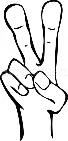 Cartoon Hand Peace Symbol Stock photo © THP