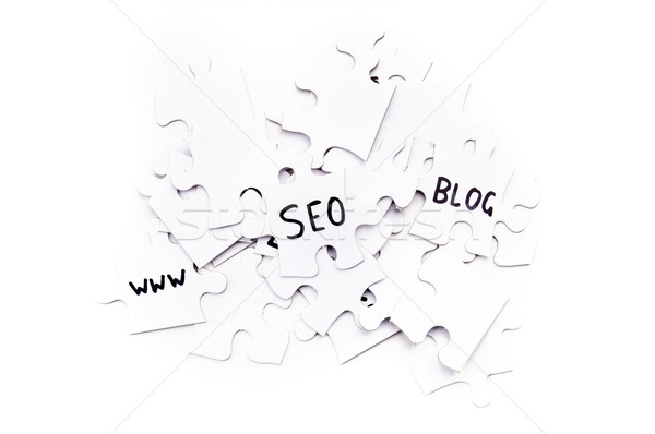 Seo puzzle internet pezzi del puzzle sfondo web Foto d'archivio © THP