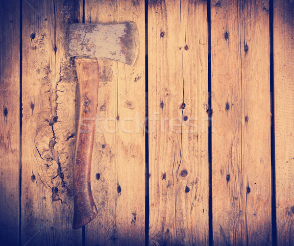 Alten ax Holz Griff tragen rau Stock foto © THP