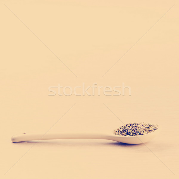 Oregano lingură neclara spatiu copie frunze Imagine de stoc © THP