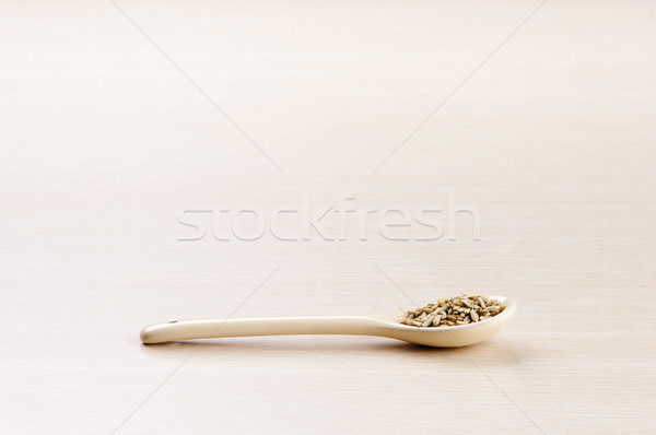 茴香 種子 勺子 木 複製空間 木 商業照片 © THP