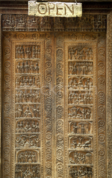 Antigo porta textura madeira fundo Foto stock © THP