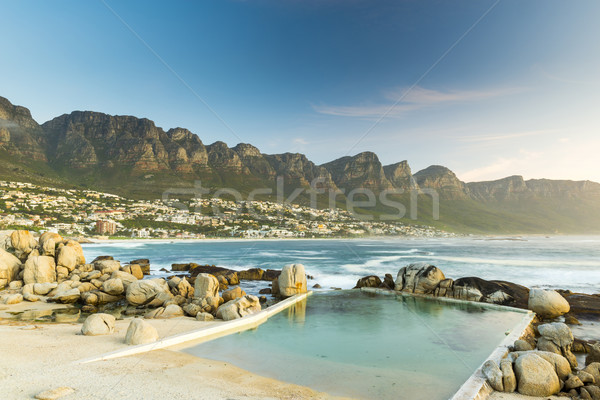 Crepúsculo Cidade do Cabo praia céu pôr do sol natureza Foto stock © THP