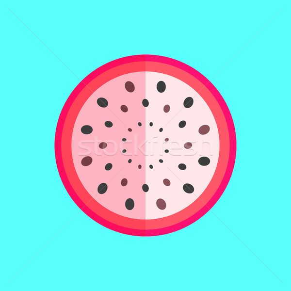 Balaur fruct felie minimalism artă vector Imagine de stoc © THP