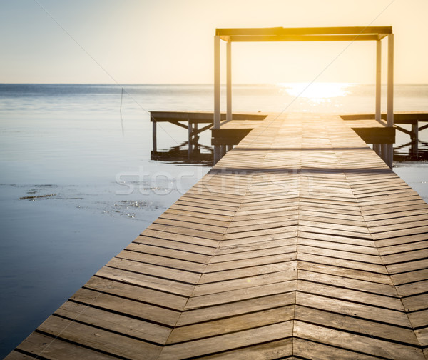 Spirituelle bois sunrise calme eau [[stock_photo]] © THP