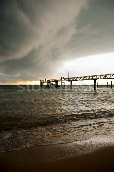 Nuages ​​d'orage énorme noir personnes poissons [[stock_photo]] © THP