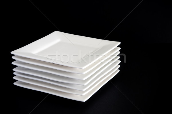 White Plates on Black Stock photo © THP