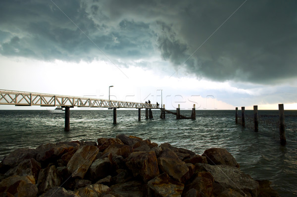 Nuages ​​d'orage énorme noir personnes poissons [[stock_photo]] © THP