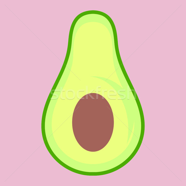 Avocado Half Minimalism Art Vector Stock photo © THP