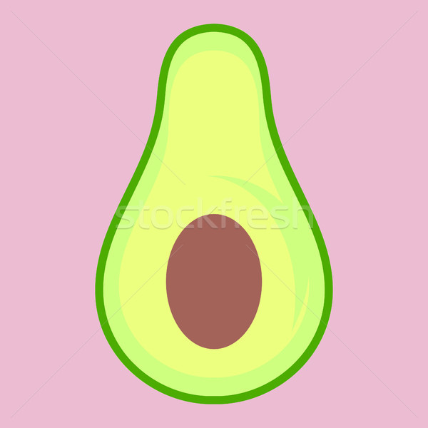 Aguacate mitad minimalismo arte vector frutas Foto stock © THP