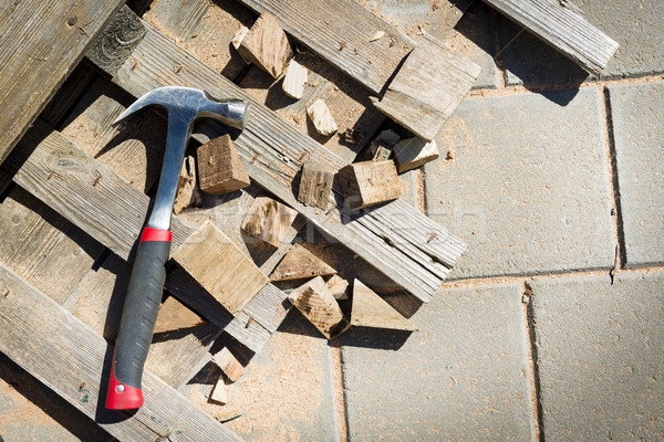 Foto stock: Construção · madeira · ferramentas · casa · fundo