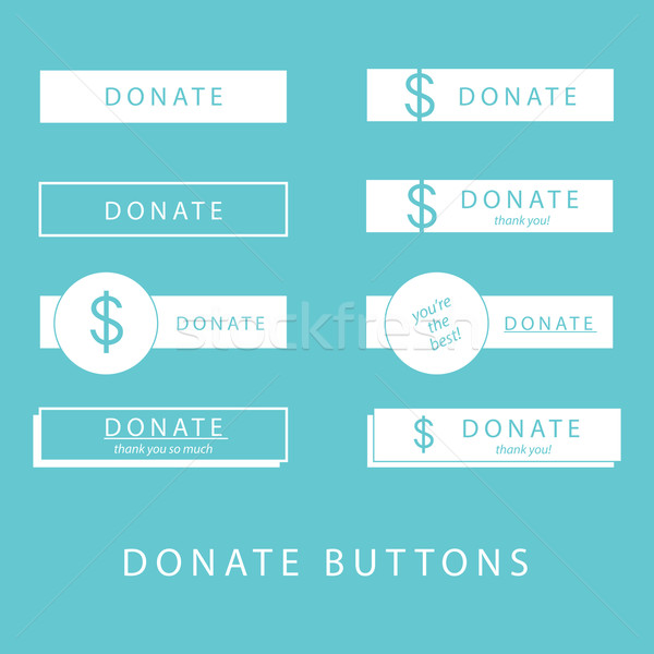 Donar botones simple diseno vector estilo Foto stock © THP