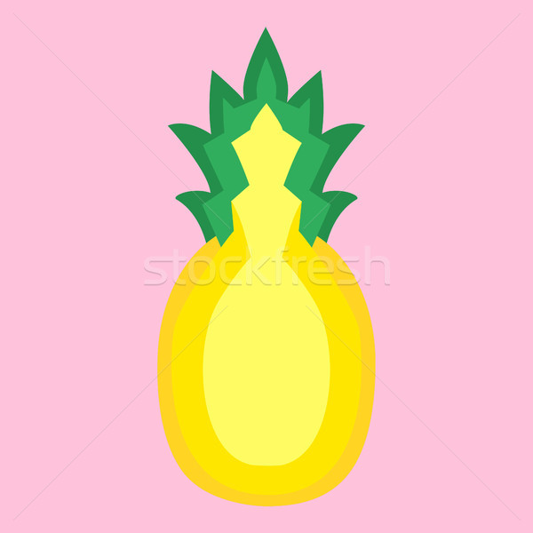 Pineapple Fruit Halved Vector Stock photo © THP