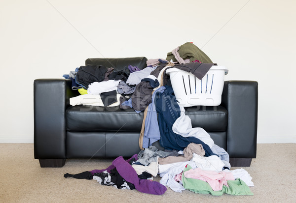 Stock foto: Waschen · Hausarbeit · groß · Wäsche · Couch