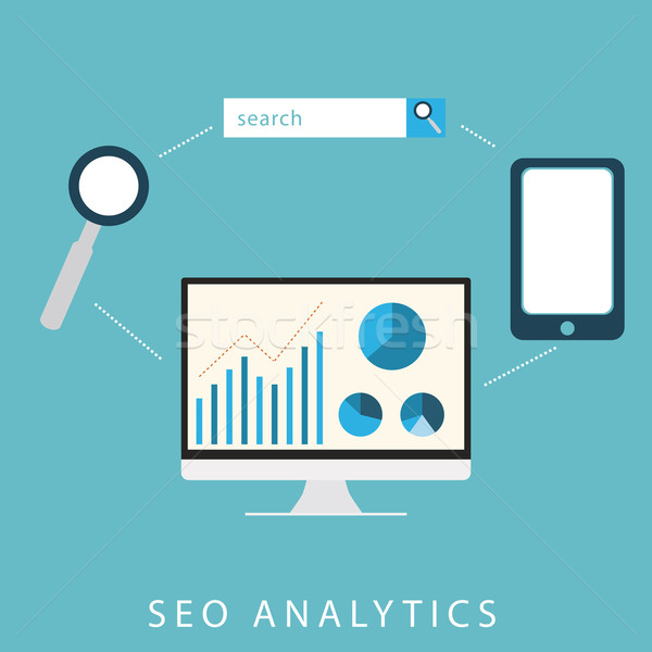 Seo analitika grafikai tervezés keresőmotor absztrakt technológia Stock fotó © THP