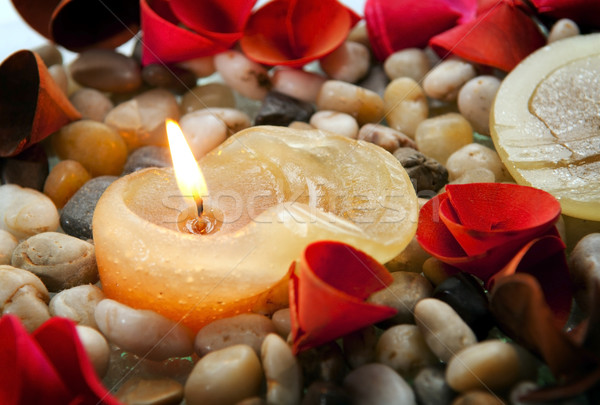 Candle and Petals Stock photo © THP