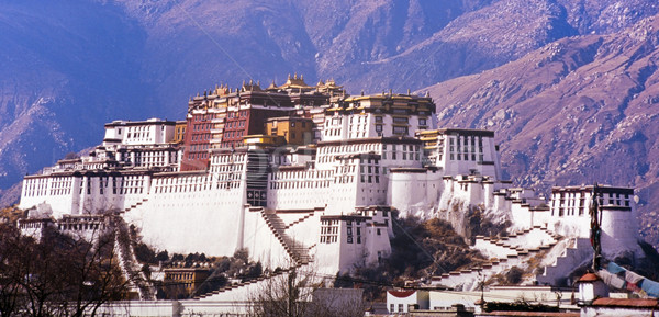 Saray tibet ev dağ mimari Asya Stok fotoğraf © THP