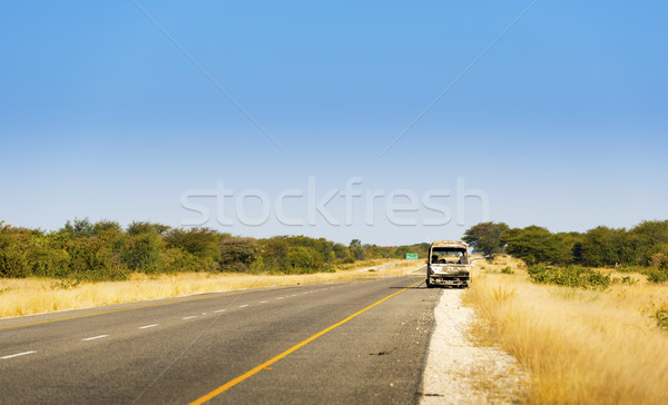 Burned Out Car in Africa Stock photo © THP