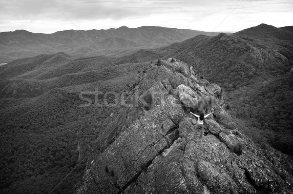 Woman on Mountain Top Stock photo © THP
