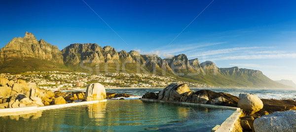 Panorama Cidade do Cabo África do Sul praia céu pôr do sol Foto stock © THP