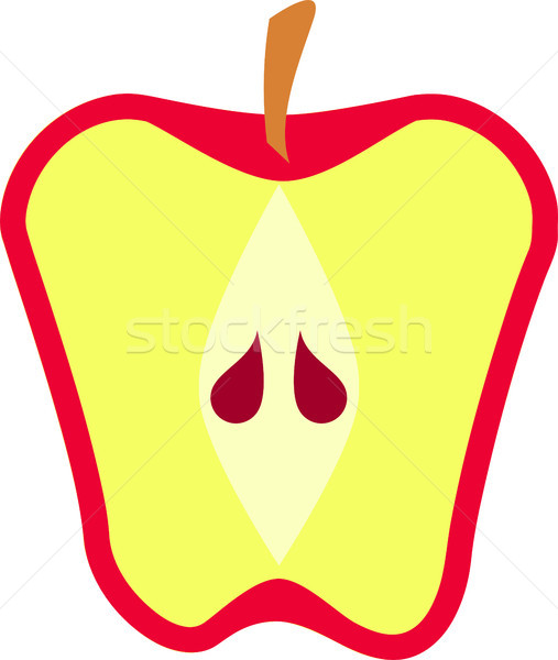 Red Apple Fruit Halved Vector Isolated Stock photo © THP