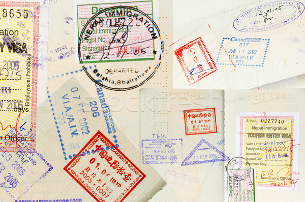 Passport Stamps Background Stock photo © THP