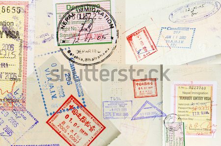 Passport Stamps Background Stock photo © THP