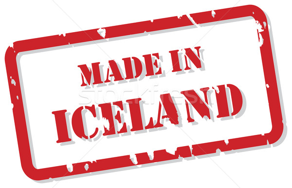Izland bélyeg piros pecsét vektor terv Stock fotó © THP