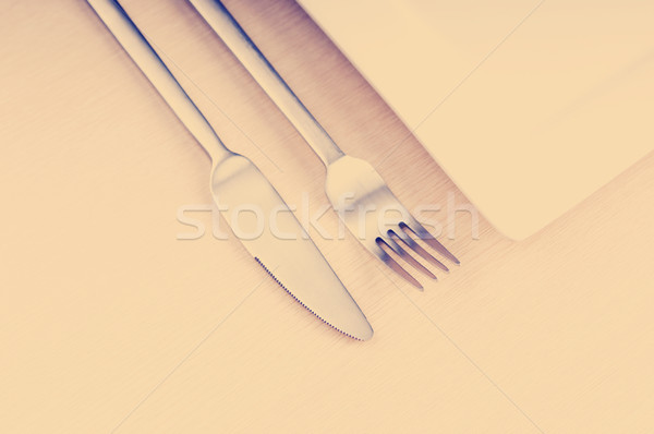 Knife, Fork and Plate Stock photo © THP