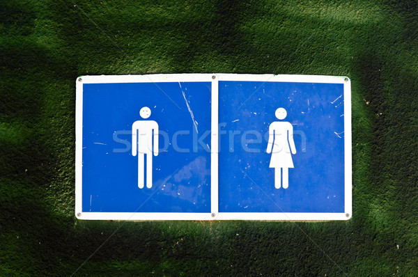 Nyilvános wc felirat szimbólumok mindkettő férfiak Stock fotó © THP