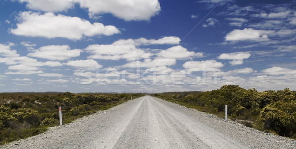 Estrada estrada de cascalho blue sky panorama Foto stock © THP