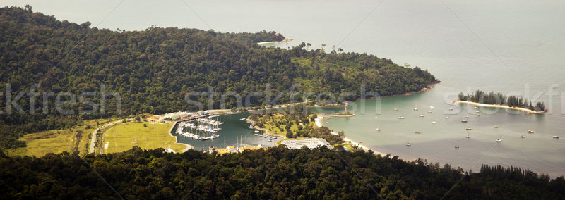 Tropical porto barcos pequeno verão azul Foto stock © THP