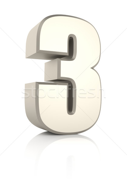 Number 3 Isolated on White Background Stock photo © ThreeArt