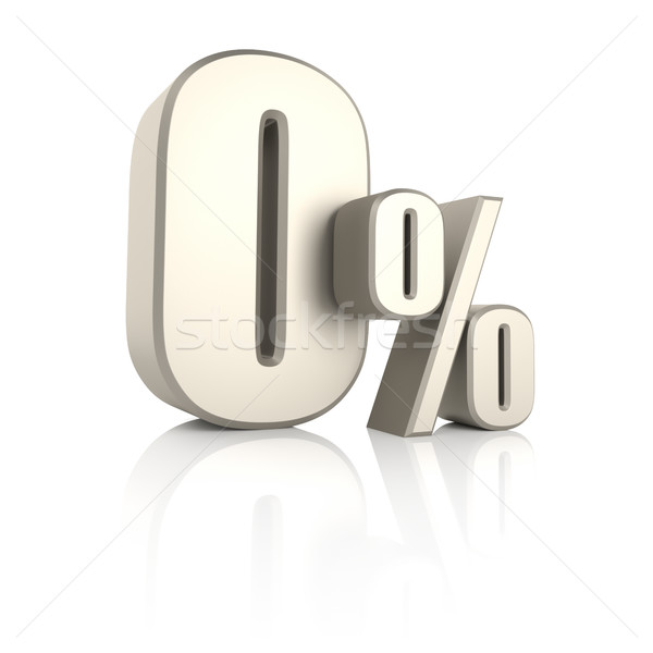 0 Percent isolated on White Background. 3d Render Stock photo © ThreeArt