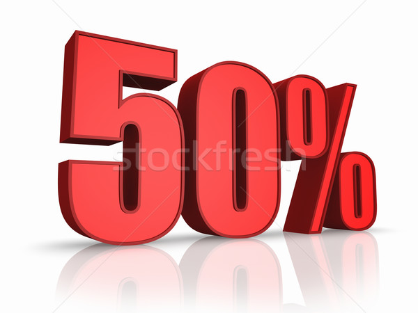 Rood vijftig procent geïsoleerd witte 50 Stockfoto © ThreeArt