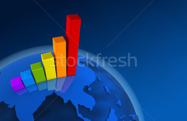 3d World Growth Chart - Asia Stock photo © ThreeArt