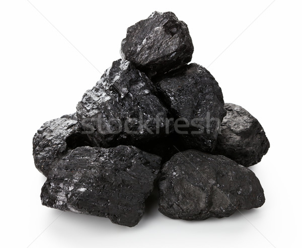 Foto stock: Carvão · isolado · branco · natureza · rocha