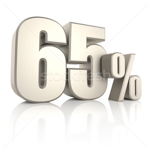 65 Percent isolated on White Background. 3d Render Stock photo © ThreeArt