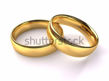 Esküvő arany gyűrűk kettő egymásra pakolva együtt Stock fotó © ThreeArt