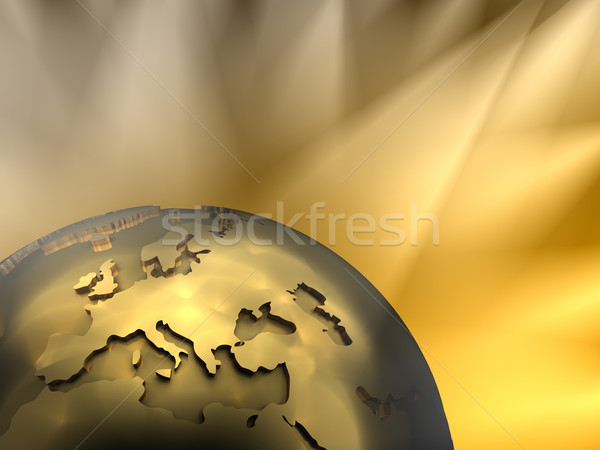 Gold Globe Close-up, Europe Stock photo © ThreeArt