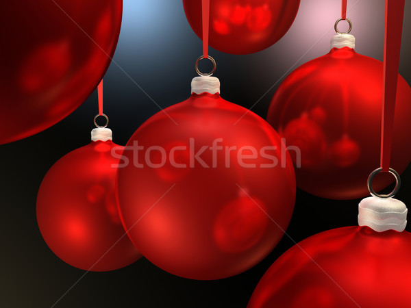 Zdjęcia stock: Christmas · czerwony · wiszący · 3d · czarny