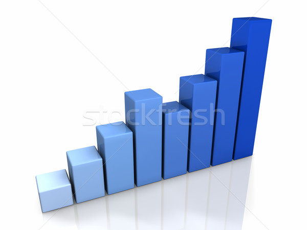 3D Blue Graph Stock photo © ThreeArt
