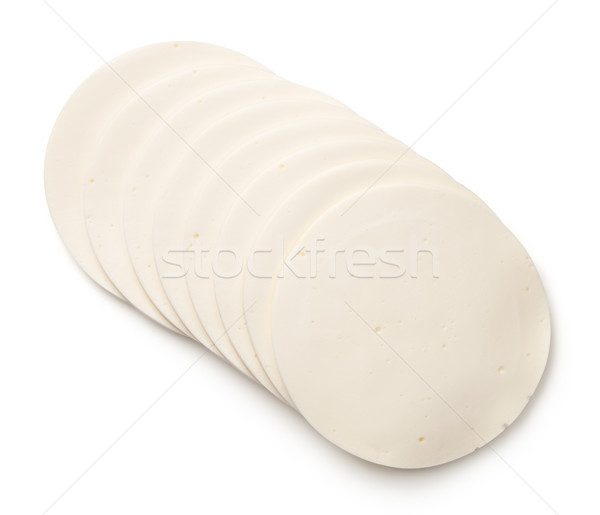 Sour Cream Cheese Slices Isolated on White Background Stock photo © ThreeArt