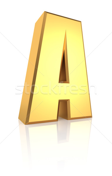 [[stock_photo]]: 3D · lettre · or · isolé · blanche