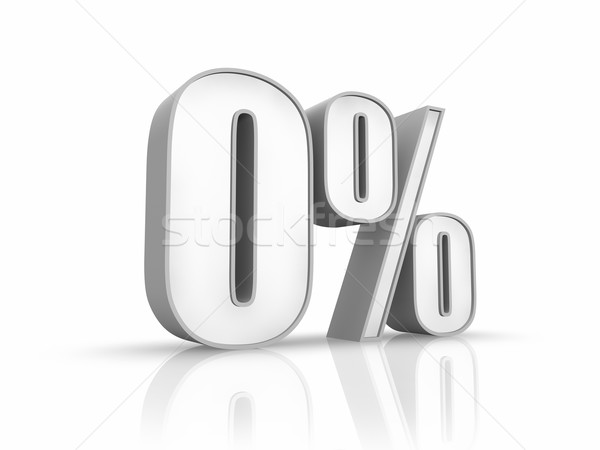 Biały zero procent odizolowany finansów obrotu Zdjęcia stock © ThreeArt