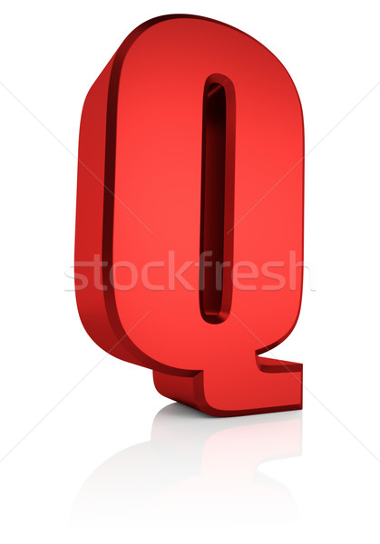 3D litera q list czerwony piętrze Zdjęcia stock © ThreeArt