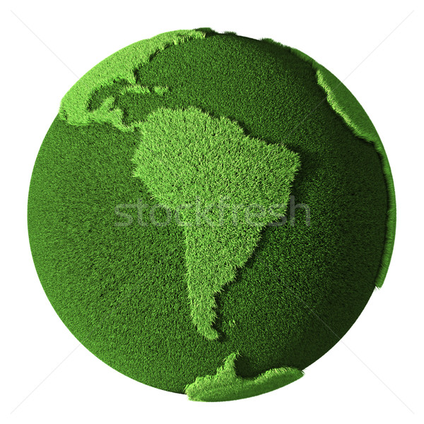 Foto stock: Hierba · mundo · américa · del · sur · aislado · blanco · 3d