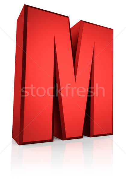 3D lettre m rouge isolé blanche [[stock_photo]] © ThreeArt