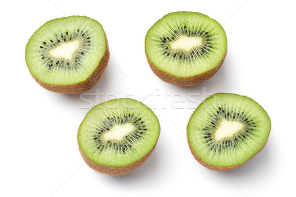 Stock foto: Kiwi · Obst · isoliert · weiß · top · Ansicht